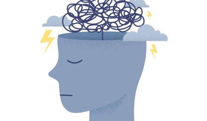 Confused,,Anxious,And,Stressed,Brain.,Mental,Health,Concept,Person,Profile